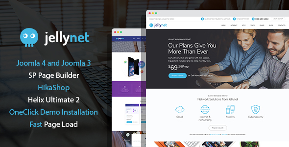 JellyNet – ISP/Tech Startup Joomla 4 Template