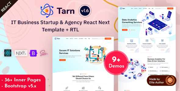 Wondrous Tarn - React Next IT & Technology Startup Company Template
