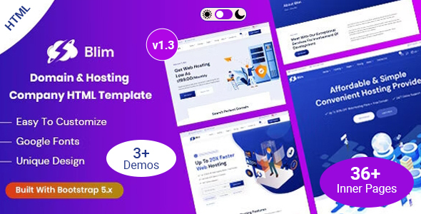 Exceptional Blim - Domain & Hosting Business HTML Template