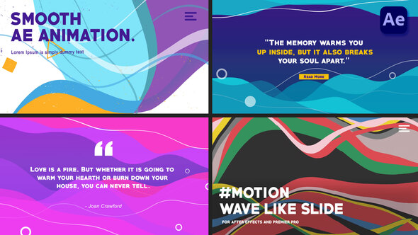 Wave-like Slides: Quote titles [After Effects]