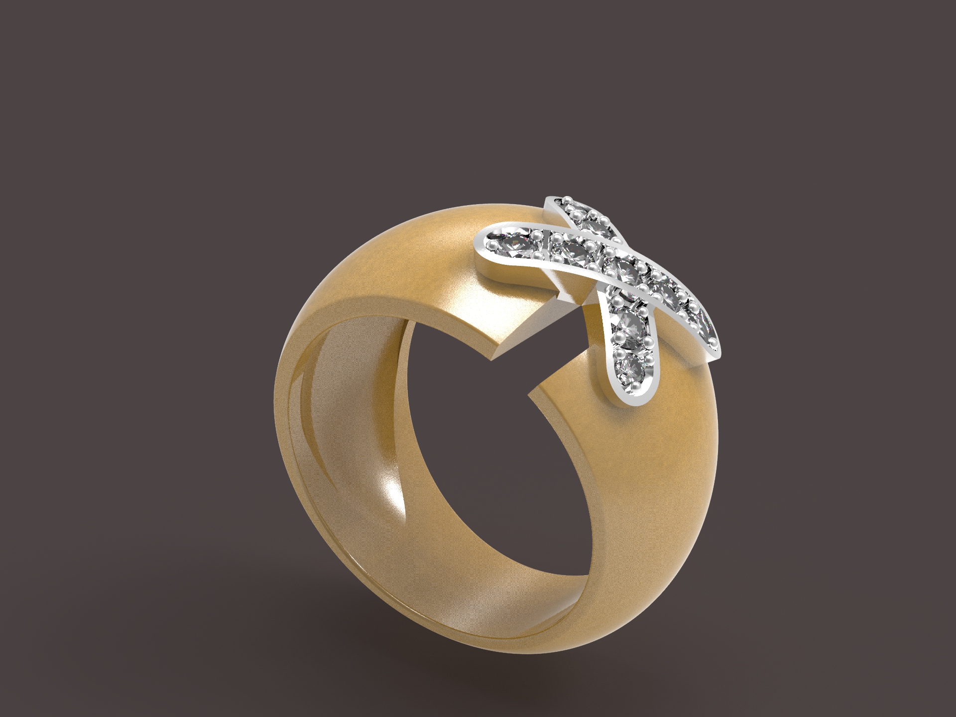 Cross-stitch ring 3D print model by papcarlo