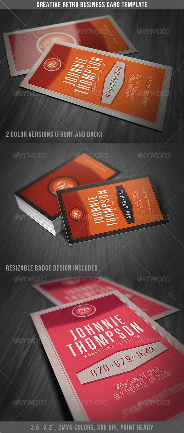 Creative Retro Business Card - Corporate Business Cards