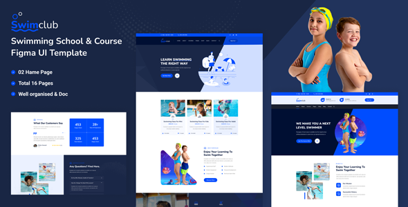 Swimclub - Swimming School & Course Figma Template