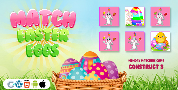 Match Easter Eggs (Construct 3 | C3P | HTML5) Easter Game
