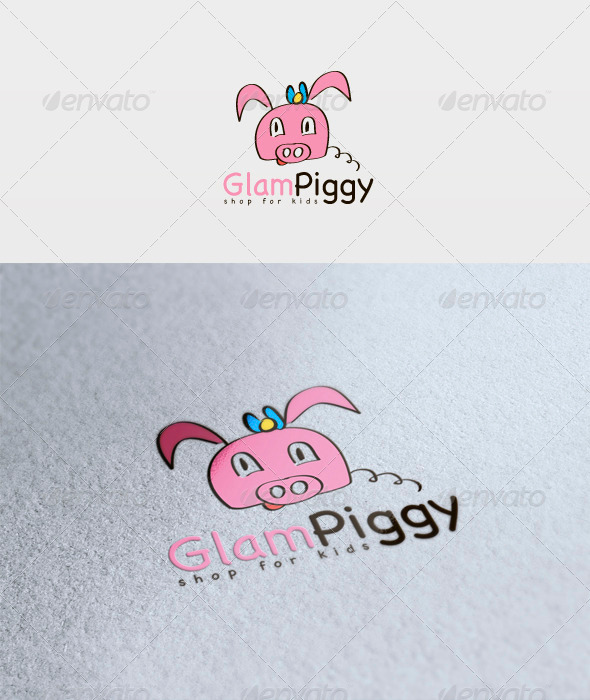 Glam Piggy Logo - Animals Logo Templates