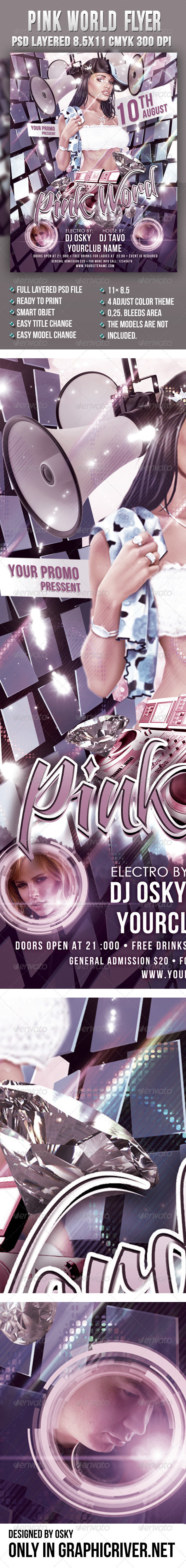 Pink World Flyer - Clubs & Parties Events