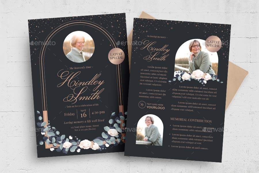 Elegant Funeral Program Template, Print Templates | GraphicRiver