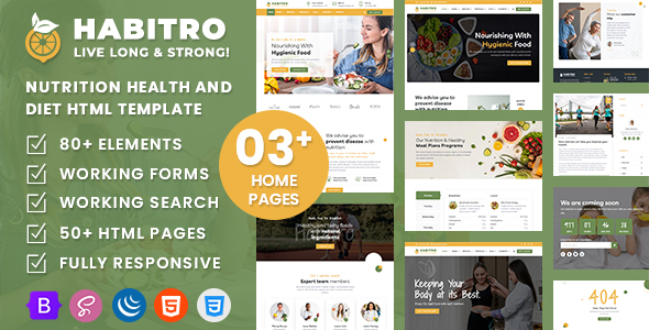 Habitro - Nutrition Health and Diet HTML Template