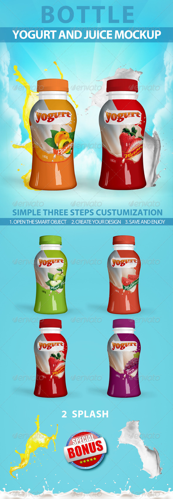 Yogur Bottle Mockup