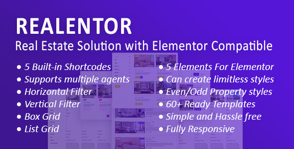 Realentor: Real Estate Plugin and Addons for Elementor of WordPress