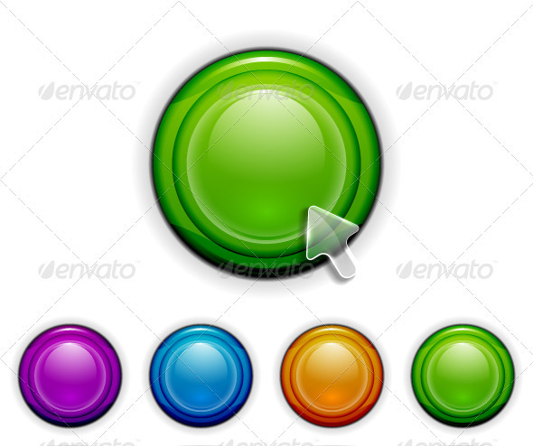 Vector Glossy Buttons - Web Technology