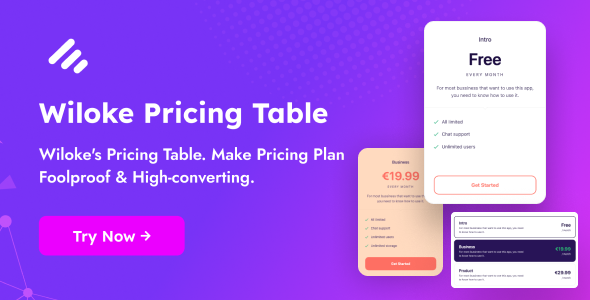 Wiloke Pricing Table Addon For Elementor