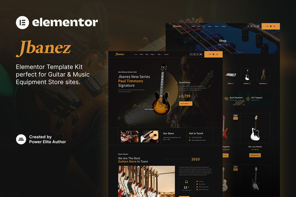 Jbanez – Guitar & Music Equipment Store Elementor Template Kit