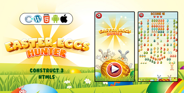 Easter Eggs Hunter Game - Collect The Eggs (Construct 3 | C3P | HTML5) Easter Game
