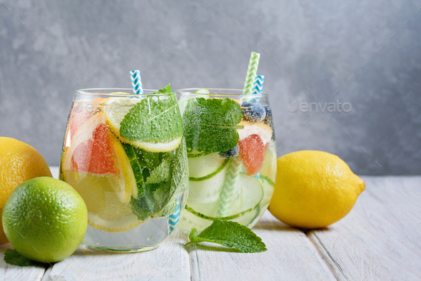 Refreshing Detox Water with Cucumber, Citrus, and Ginger
