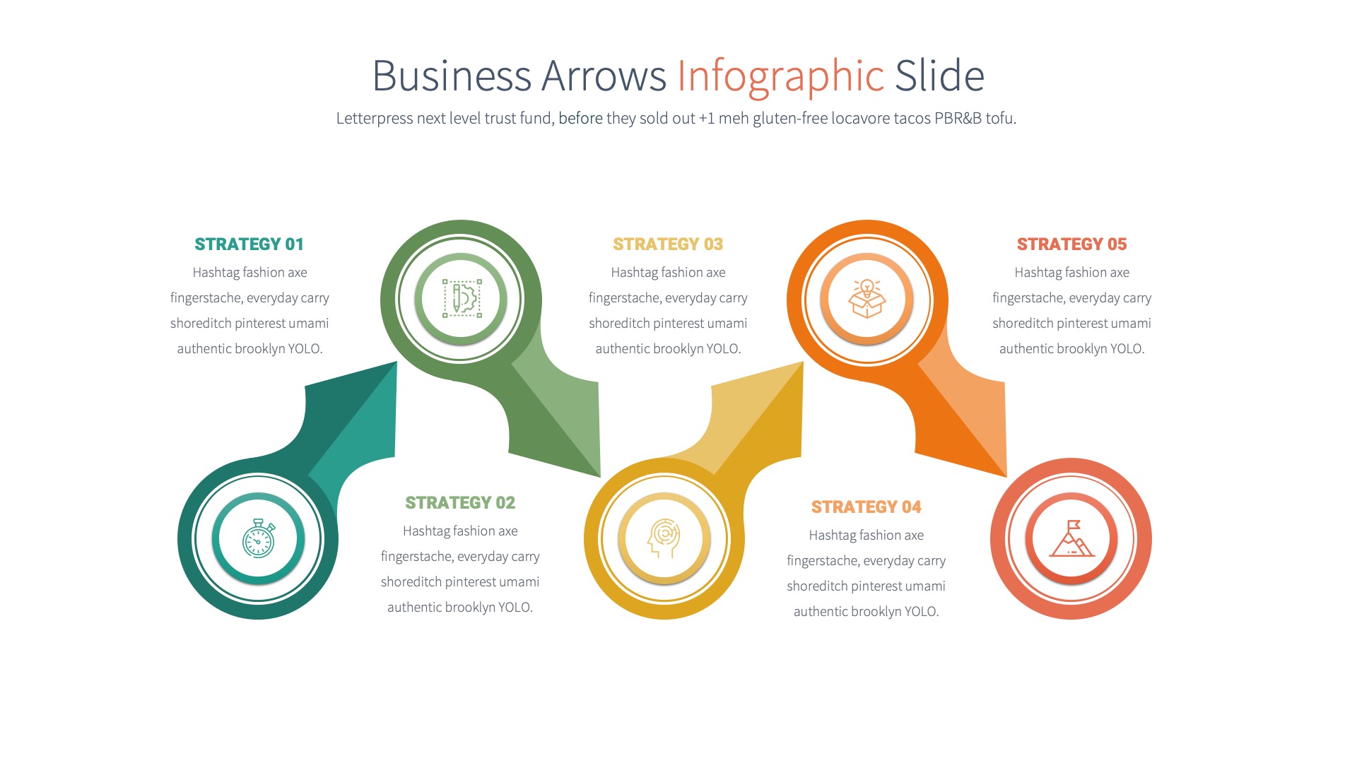 Business Arrows - PowerPoint Infographics Slides, Presentation Templates