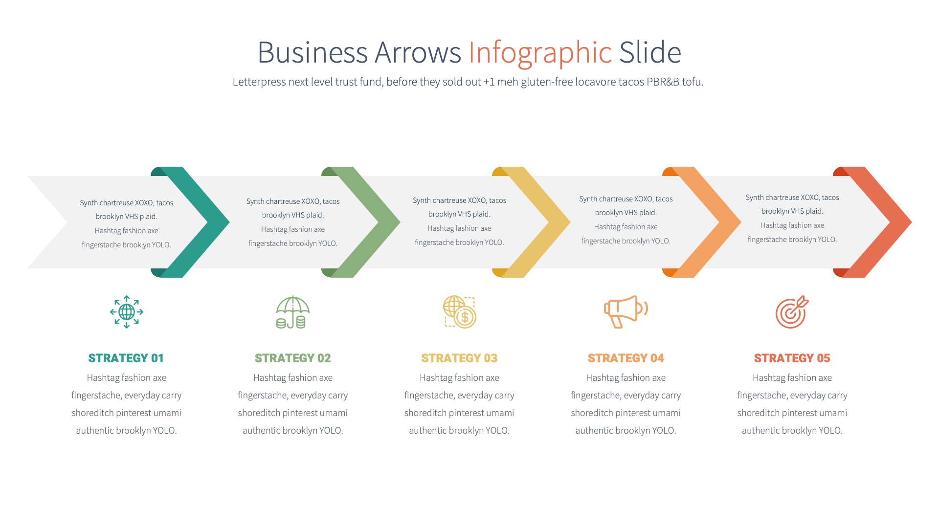 Business Arrows - PowerPoint Infographics Slides, Presentation Templates