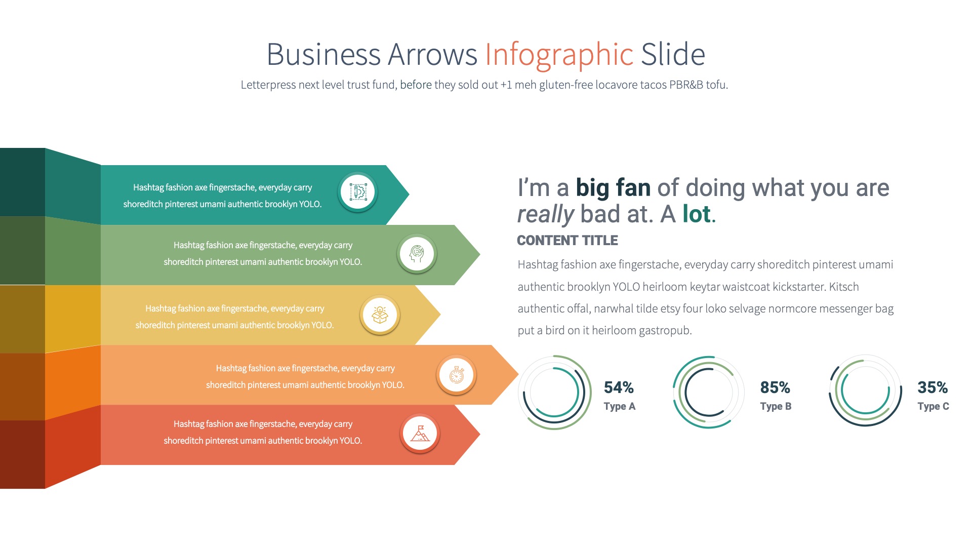 Business Arrows - PowerPoint Infographics Slides, Presentation Templates