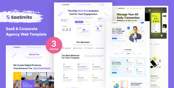 SasSmito - SaaS & Corporate Agency Website Figma Template