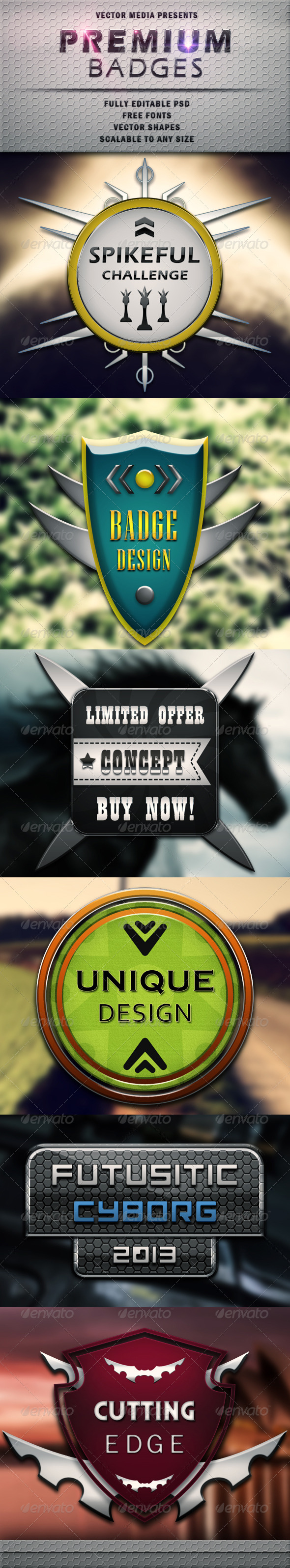 Premium Badges - Badges & Stickers Web Elements