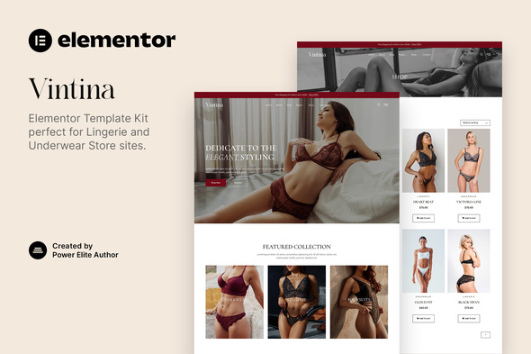 Vintina – Lingerie & Underwear Store Elementor Template Kit