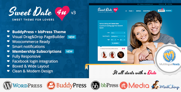 Sweet Date  More than a WordPress Dating Theme
