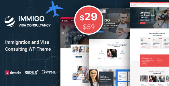 Download Immigo – immigration and Visa Consulting WordPress Theme Free Nulled