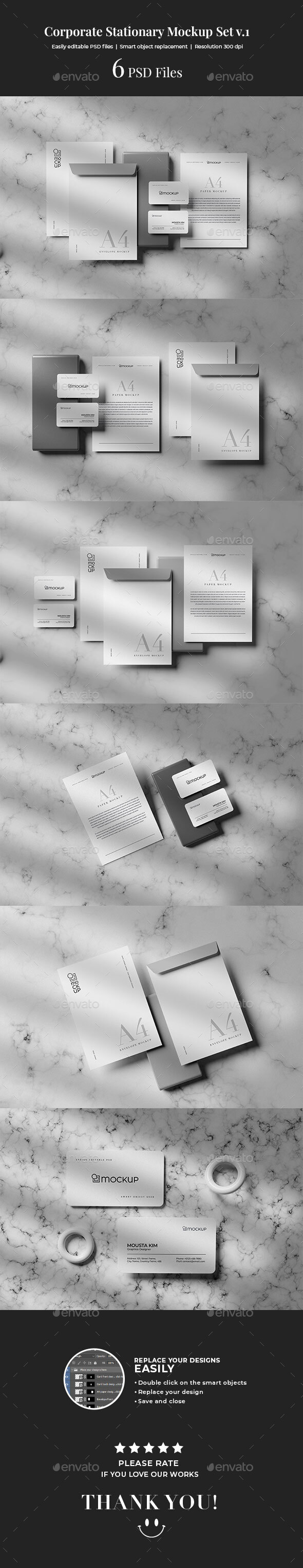 Corporate stationary mockup set v.1