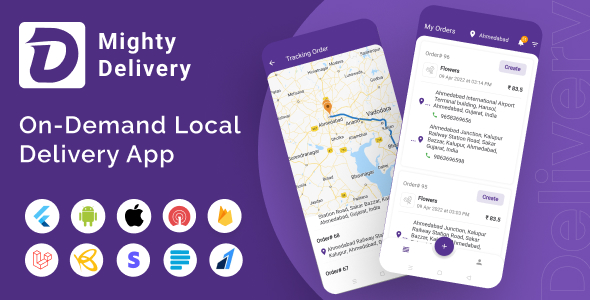 MightyDelivery - On Demand Local Delivery System Flutter App