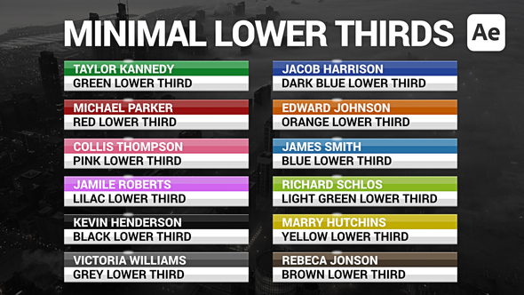 Minimal Lower Thirds Elements template preview