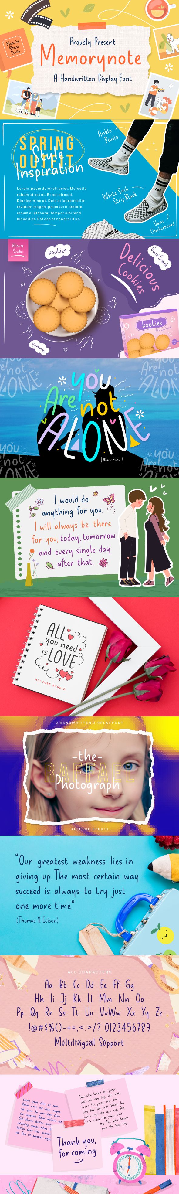 Memorynote A Friendly Handwritten Display Font