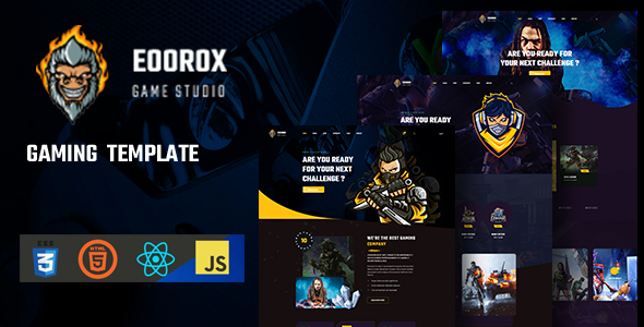 Extraordinary Eoorox - React Gaming and eSports Template
