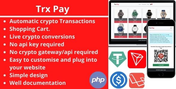 TRX PAY - Accept crypto payments on the Tron Blockchain Network