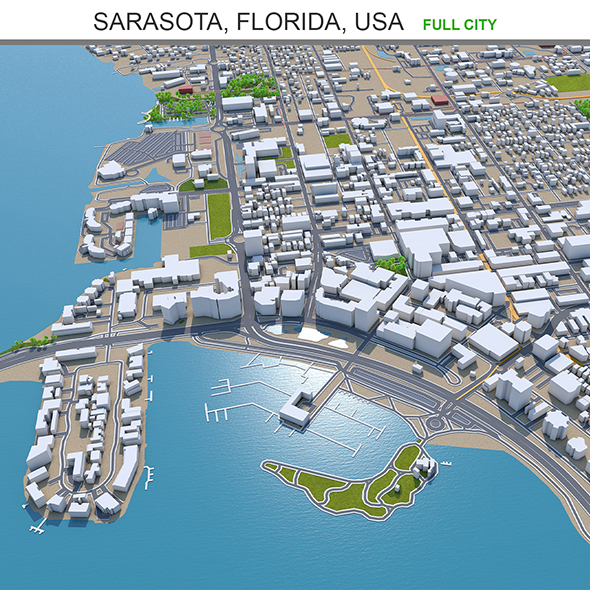 [DOWNLOAD]Sarasota city Florida  USA 3d model 30km
