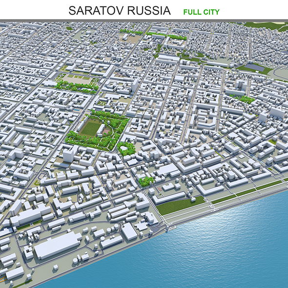 [DOWNLOAD]Saratov city Russia 3d model 60km