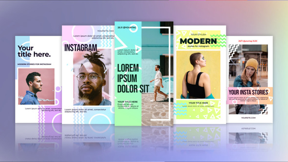 Simple Shapes Stories Elements template preview