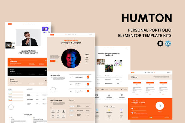 Humton - Personal Portfolio Elementor Template Kits