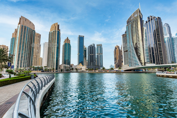 Dubai marina skyline in UAE Stock Photo by photocreo | PhotoDune