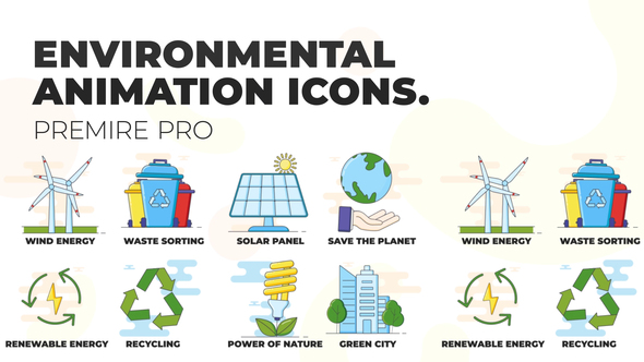 Environmental sustainability - Animation Icons (MOGRT)