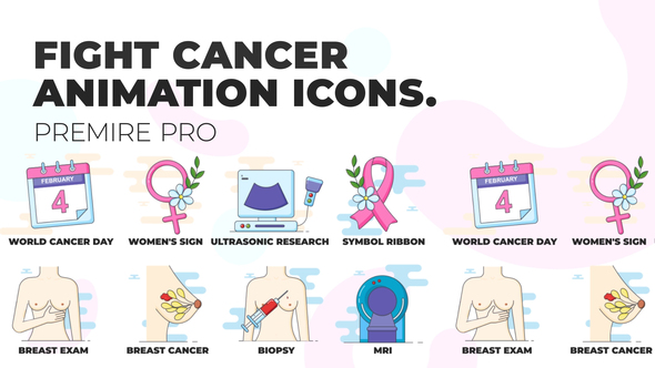 Fight cancer - Animation Icons (MOGRT)