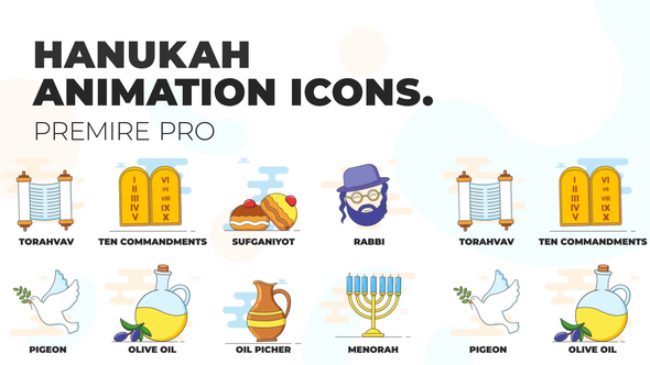 Hanukah - Animation Icons (MOGRT)