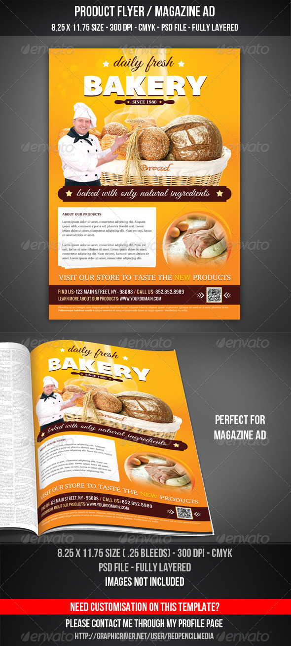 Bakery Flyer / Magazine AD - Restaurant Flyers