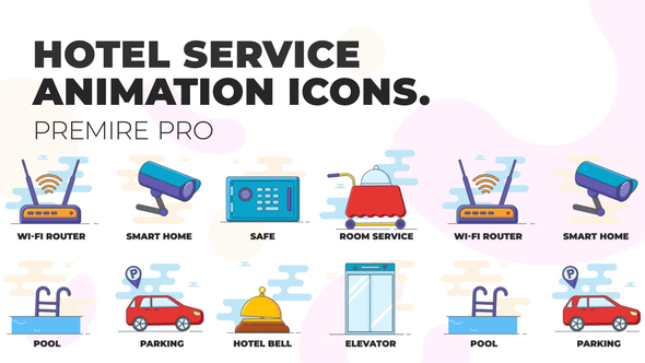 Hotel service - Animation Icons (MOGRT)