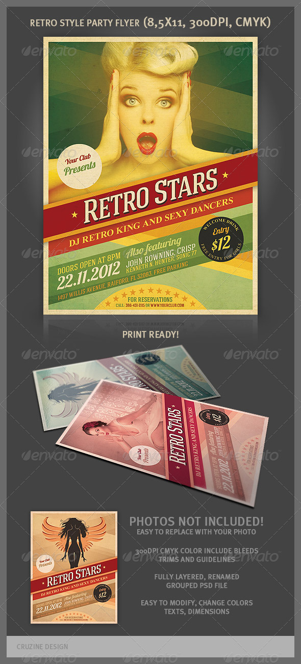 Cool Retro Party Flyer - Clubs & Parties Events