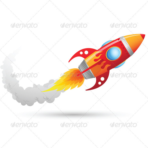 Rocket Flying - Objects Illustrations