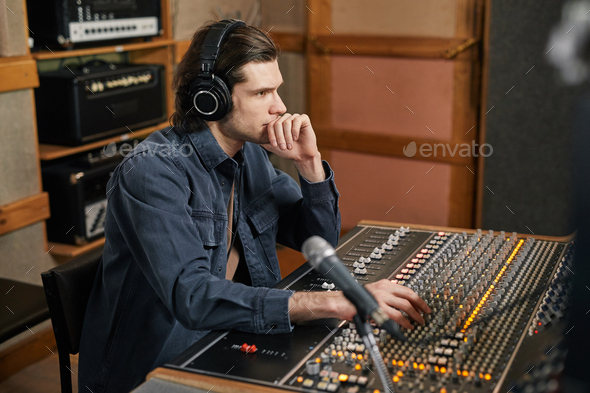 Professional Producer in Record Studio