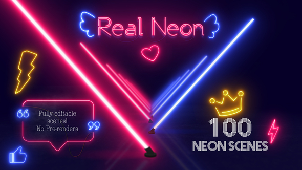Real Neon Titles template preview