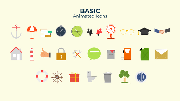Basic Flat Design Icons