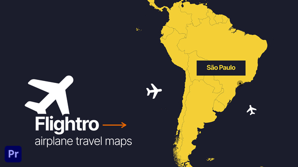 Flightro - Airplane Travel Maps | For Premiere Pro