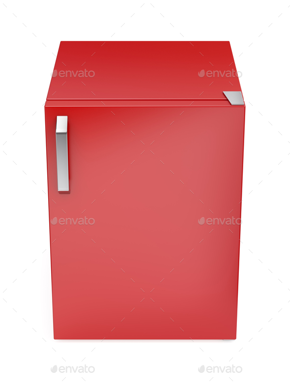 Red small refrigerator